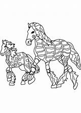 Paarden Mozaiek Chevaux Paard Adulte Mosaik Kleurplaten Pferden Mosaic Horses Wedstrijd Malvorlage Kleurplaatjes Stemmen Imprimé Fois sketch template