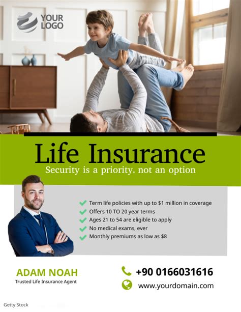 copy of life insurance flyer poster postermywall