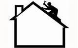 Roof Roofing Clipart Repair Clip Cartoon Roofer Logos Construction Contractor Maintenance Logo Cliparts Property Outline Church Remodeling Roofline Building Improvement sketch template