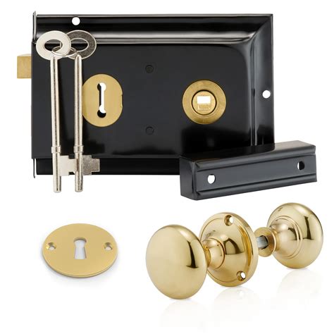 buy xfort premium range   traditional black rim lock set