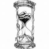 Hourglass Ink Conceptual Illustrations Clock Designstack sketch template