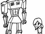 Robot Coloring Girl Wecoloringpage sketch template