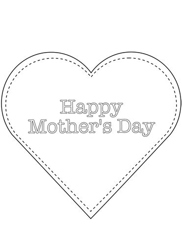 happy mothers day heart coloring page  printable coloring pages
