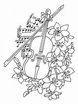 Kleurplaat Viool Muziekinstrumenten Muziek Stemmen sketch template