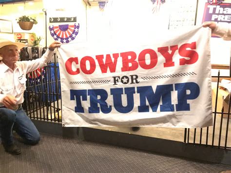 cowboys  trump  ride  july  parade bring  hat  trump