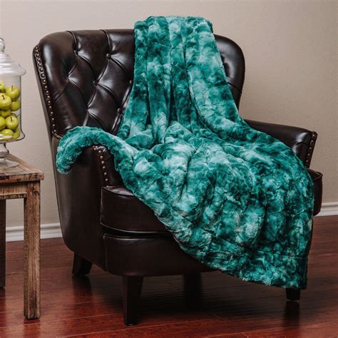 alessandra blanket    faux fur throw blanket teal throw