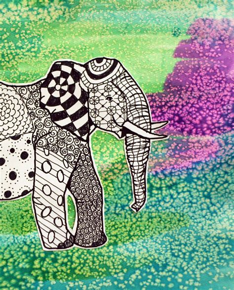 drawing zentangle elephants   takes