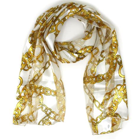 wholesale wa golden chain silk feel satin scarf