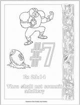 Coloring Pages Ten Commandments Commandment Football 10th Big Template Gems Treasure Box sketch template
