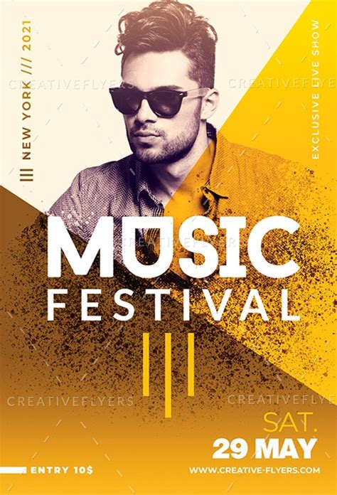 festival poster template psd creative flyers