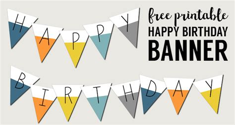 printable happy birthday banner paper trail design