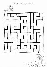 Maze Mazes Printable Easy Kids Children Games Pages Activities Puppy Coloring Dog Worksheet Worksheets Game Puzzles Printables Preschool Fun Lost sketch template