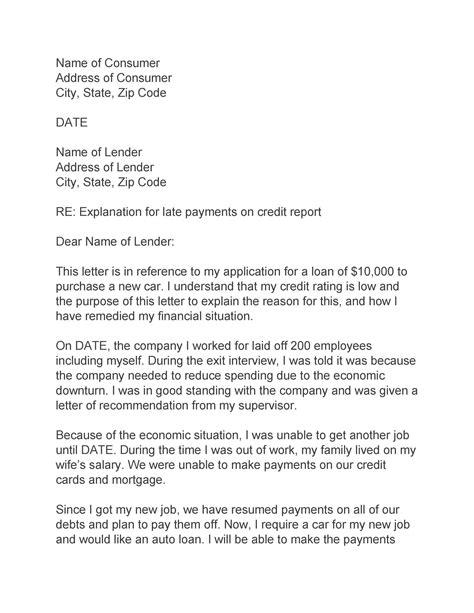 letter  explanation  derogatory credit