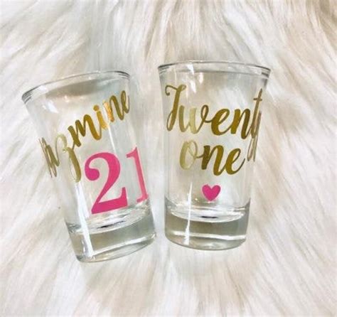 21st birthday shot glass t for her personalized shot etsy