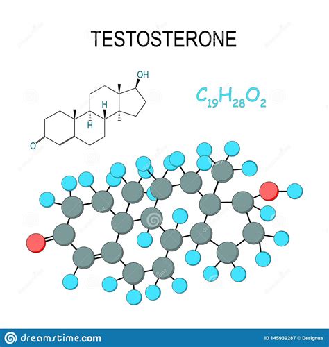 Testosterone Chemical Structural Formula And Model Of Molecule