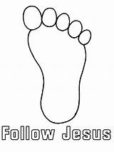 Jesus Follow Coloring Template Footsteps Footprint Printable Craft Foot Kids Pages Prints Crafts Bible Feet Sheet Print Creative God Do sketch template
