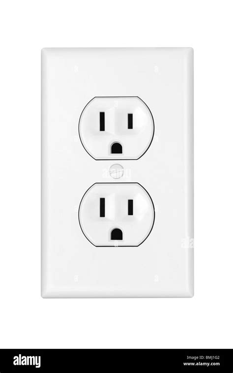 american  volt  prong electrical power outlet isolated  white stock photo alamy