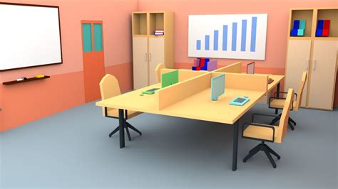 office cartoon 02 3d model in 2021 office cartoon 3d model interior