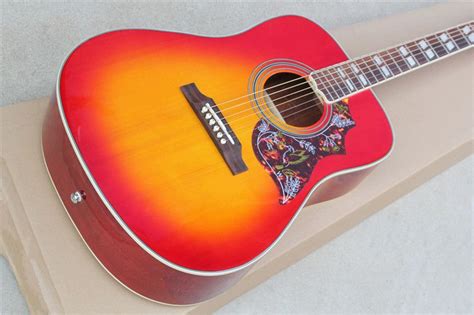 folk acoustic guitar  cs colorred pickguardpickups   addeed  extra money