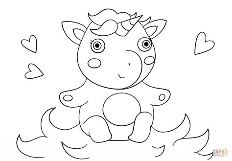 cute baby unicorn coloring page  printable coloring pages