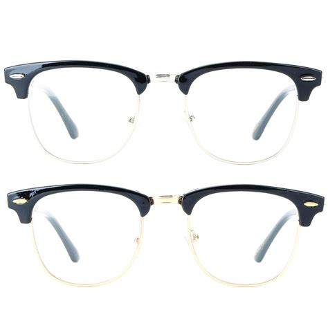 newbee fashion vintage classic half frame sime frame clear lens glasses