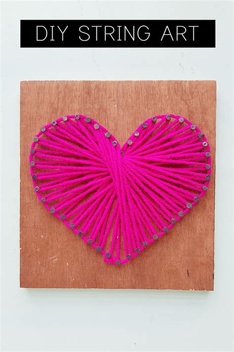 diy heart string art simple sweet tween craft idea