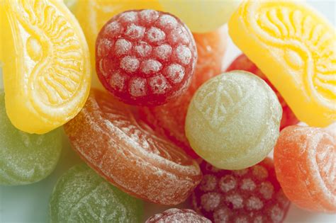 close   sweet fruit flavored candy  stock image