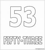Number Fifty Pages Three Coloring Color Numbers sketch template