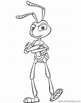 Flik Coloring Pages Life Bug Disneyclips Angry sketch template