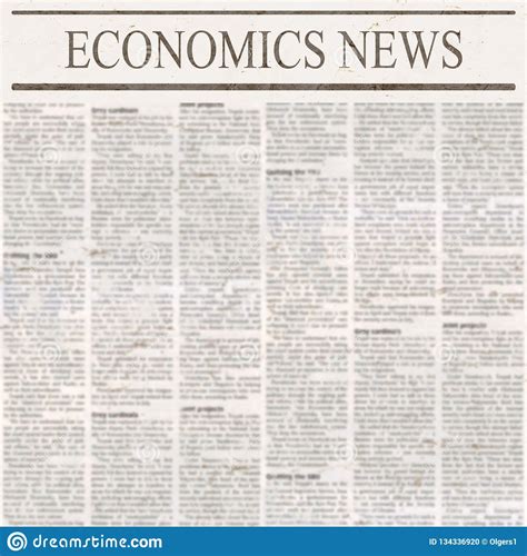 newspaper  headline economics news   unreadable text stock