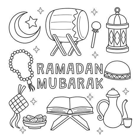 premium vector ramadan mubarak coloring page  kids