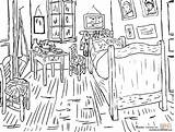 Gogh Arles Pintar Colorare Cuarto Dormitorio Disegno Obras Kolorowanka Coloriage Supercoloring Sheets Vicent Sunflowers Malvorlagen Ausmalbilder Sypialnia Irises Schlafzimmer Pintor sketch template