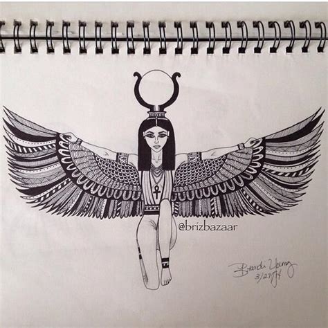 Pencil Drawing Of Egyptian Goddess Isis