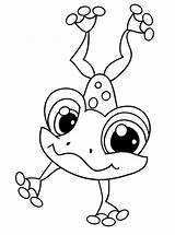 Coloring Frog Pages Cartoon Cute Baby Printable Frogs Color Kids Getdrawings sketch template