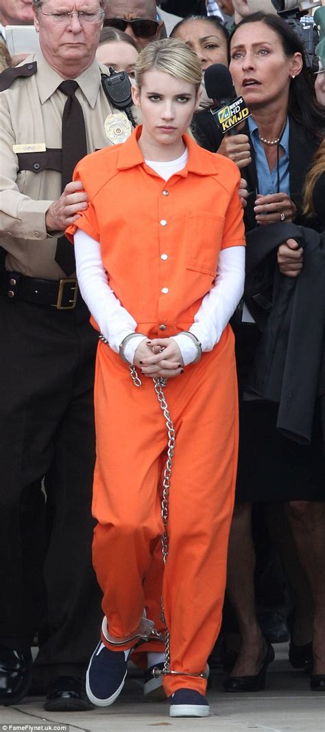 Stars Of Scream Queens Spotted Filming Scene In Orange Prison Jumpsuits