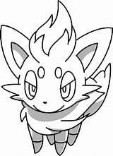 Zorua Outline Pokemon Coloring Deviantart Mew sketch template