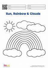 Rainbow Coloring Kids Pages Kidpid Clouds Sun sketch template
