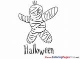 Coloring Halloween Mummy Kids Sheet Title sketch template