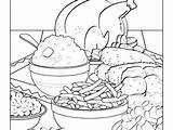 Coloring Thanksgiving Pages Food Dinner Feast Color Getcolorings Printable Getdrawings Drawing sketch template