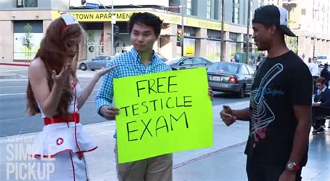 woman dressed as sexy nurse gives testicular exams in public but don t worry it s for