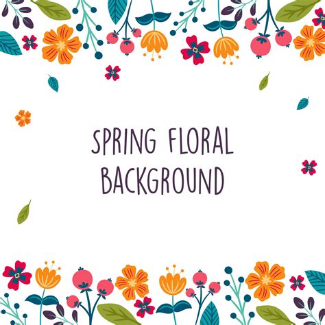 spring flower floral border wreath background printed template vector