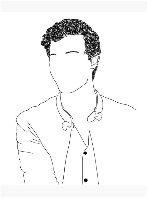 shawn mendes outline  photographic print  shawnmendesfr