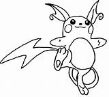 Raichu Pokemon Coloring Pages Getcolorings Color sketch template