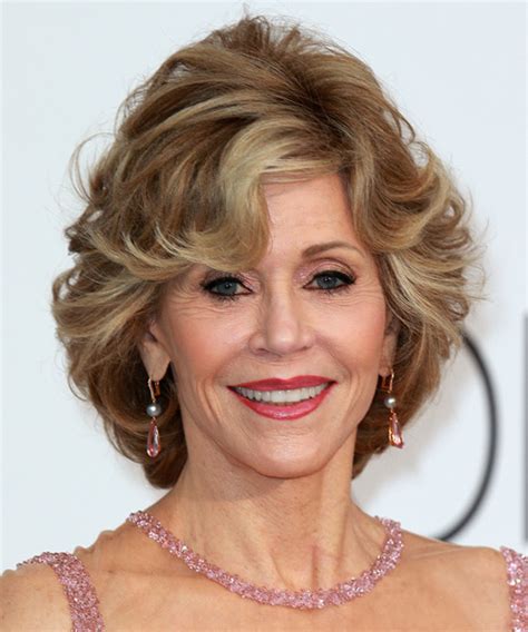 Jane Fonda Short Straight Formal Hairstyle With Side Swept