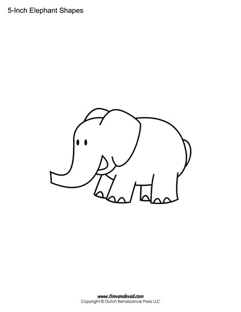 printable elephant templates  kids tims printables