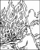 Coloring Moses Bush Burning Sheets Pages Colouring Exodus Library Clipart Popular sketch template
