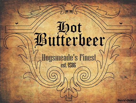hollyshome family life hot butterbeer recipe   hot butterbeer label