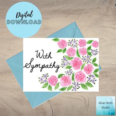 sympathy card instant  sympathy card printable