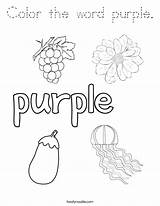 Purple Coloring Word Color Built California Usa Outline Twistynoodle sketch template