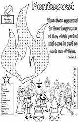 Bible Pentecost Sunday Crafts School Kids Coloring Activities Pages Holy Spirit Lessons Worksheets Church Tongues Children Biblekids Catholic Word Search sketch template